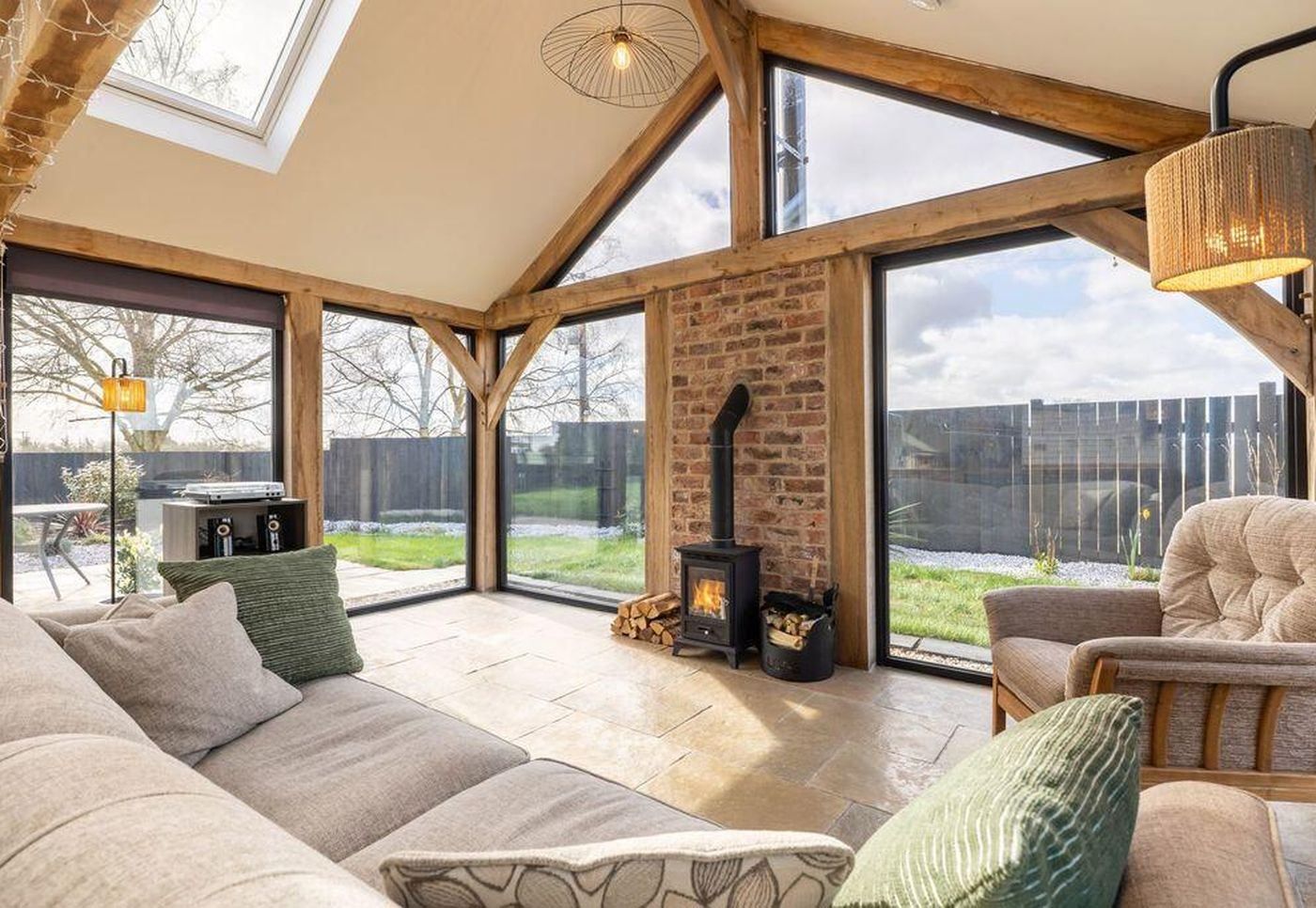 Barn conversion with feature fireplace